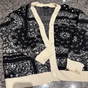 Aelfric Eden Black and Cream Cardigan